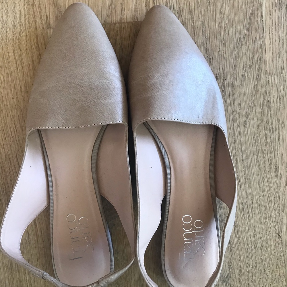 Franco Sarto tan sling back flats